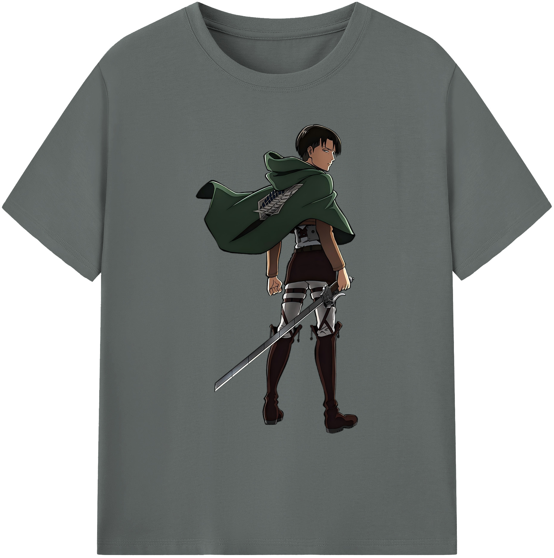 （画像用） 進撃の巨人 リヴァイ·アッカーマン Attack on Titan Levi Ackerman 綿100％ メンズ半袖Tシャツ｜肌触りやわらか＆通気性